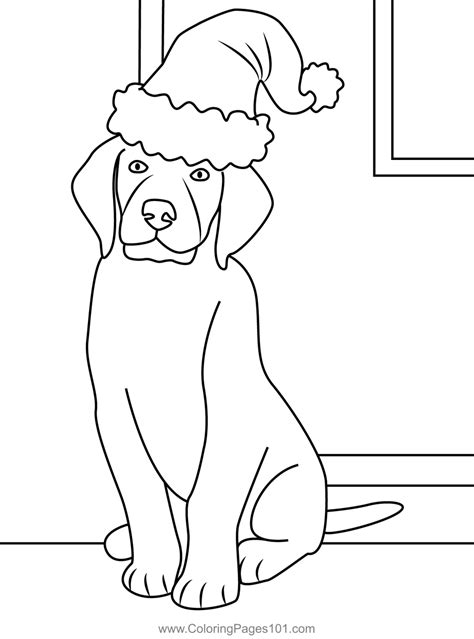 Christmas Dog Coloring Page for Kids - Free Christmas Animals Printable ...