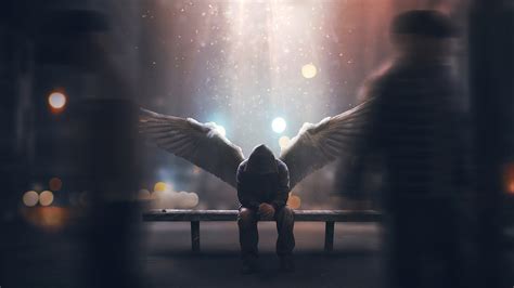 1366x768 Alone Angel 4k Laptop HD ,HD 4k Wallpapers,Images,Backgrounds ...