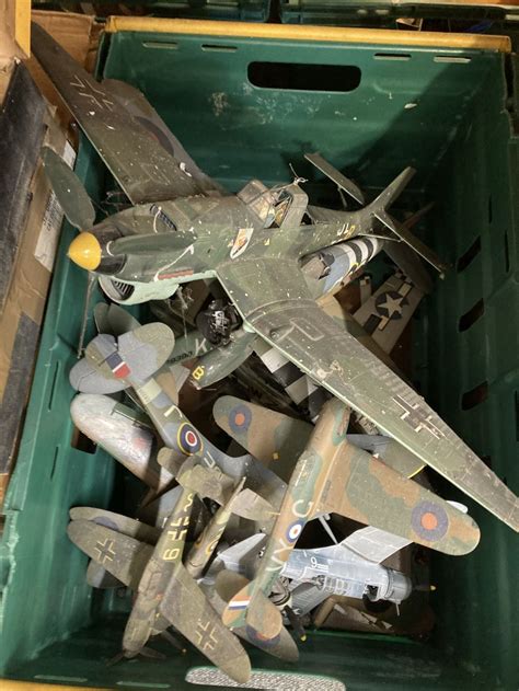 Lot 133 - Plastic kit built aircraft, mostly WWII