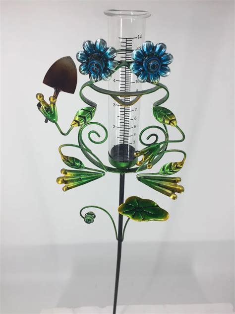 Frog Rain Gauge Lawn Outdoor Metal Stake Garden Decoration - Buy Stake ...