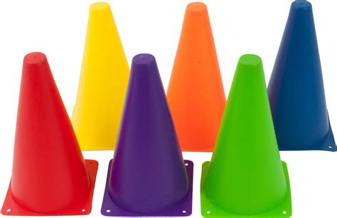 Plastic Cone -6 Pack - Sports Training Gear By Trademark Innovations (9 ...