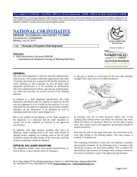 (PDF) Principle of Propeller Shaft Alignment