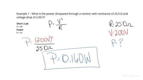 How to Calculate the Power Dissipated through a Resistor from the ...