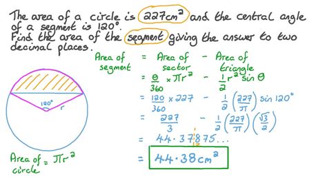 Area Of Segment Of Circle Worksheet