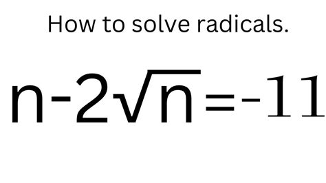 Solving Radical Equation Involving Square Root | How To Solve Radical ...