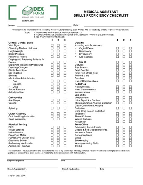 Physical Exam Checklist Template | Classles Democracy