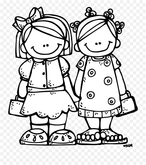 Friends Clipart Black And White Png - Sisters Black And White,Friends ...