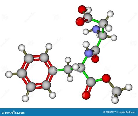 Aspartame Molecular Structure Isolated On White Royalty-Free Cartoon ...