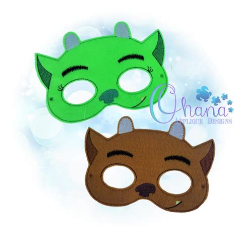 Troll Pretend Mask Embroidery Design - Ohana Applique