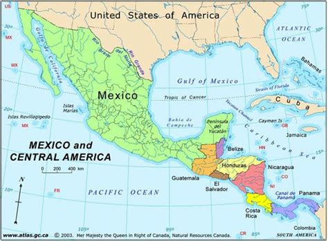 Map of Mexico and central america - Map Mexico and central america ...