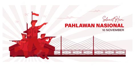 Premium Vector | Hari pahlawan nasional day vector illustration banner ...