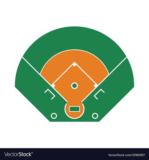 Baseball field aerial view icon Royalty Free Vector Image