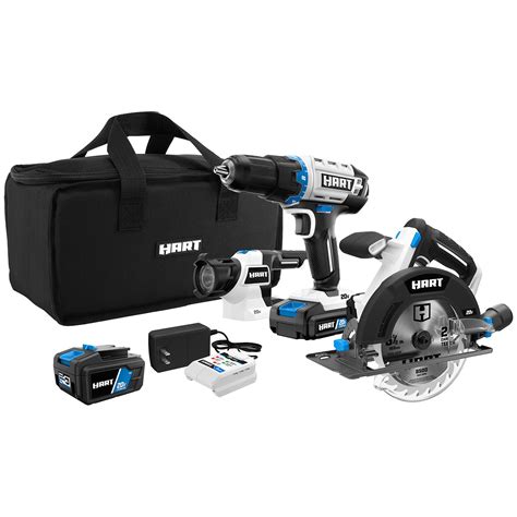 HART 20-Volt Tool Combo Kit (2) HART 20-Volt Lithium-Ion Batteries ...