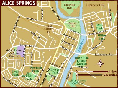 Alice Springs Australia Tourist Map - Alice Springs Australia • mappery