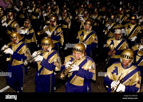 The St Augustine High School Marching Band in Orpheus Mardi Gras Parade ...