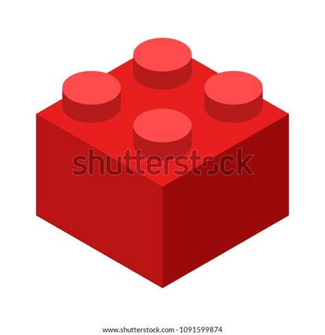 Red Lego Brick Block Piece Flat Stock Vector (Royalty Free) 1091599874 ...