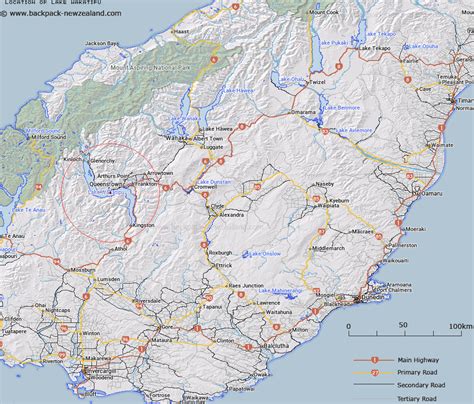 Where is Lake Wakatipu? Map - New Zealand Maps