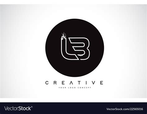 Lb modern leter logo design with black and white Vector Image