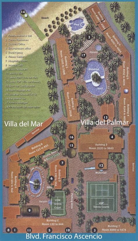 Resort Map | Villa del Palmar Beach Resort & Spa | Puerto Vallarta, Mexico