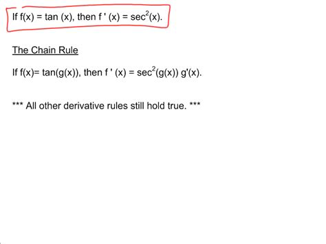 4U Calculus & Vectors: 5.5 Derivative of tan(x)