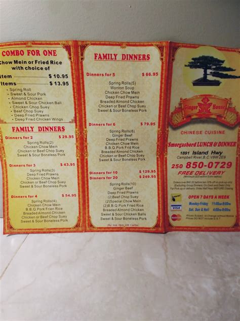 Menu at Ginger Beef House restaurant, Campbell River