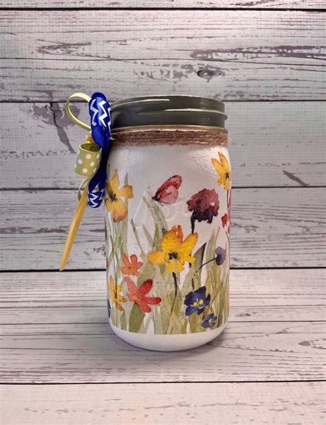 WILDFLOWERS Mason Jar Decor Glass Storage Glass Vase Candy - Etsy