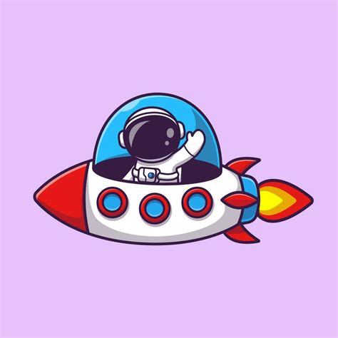 Astronaut Riding Rocket Cartoon Vector Icon Illustration. Science ...