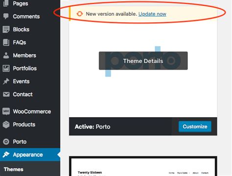 Update Theme - Porto Documentation
