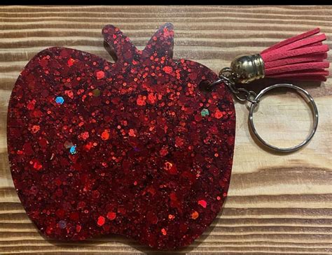 Apple keychain | Etsy