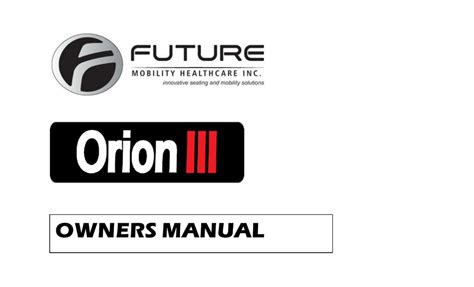 FUTURE ORION III OWNER'S MANUAL Pdf Download | ManualsLib