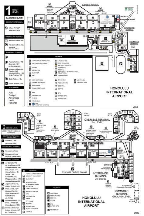 Honolulu airport map - Ontheworldmap.com