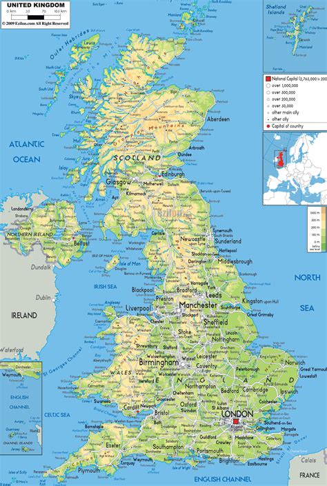 Maps of the United Kingdom | Detailed map of Great Britain in English ...