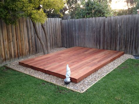 Ground level garden deck, made from Merbau wood. | Small backyard decks ...