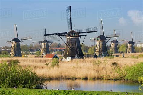 Windmills, Kinderdijk, UNESCO World Heritage Site, Netherlands, Europe ...