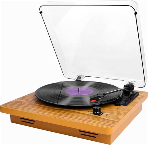 Record Player, Vintage Vinyl Turntable for Records, Dual Built-in ...