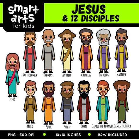 Jesus and 12 Disciples Clip Art Bible School Crafts, Bible Crafts For ...