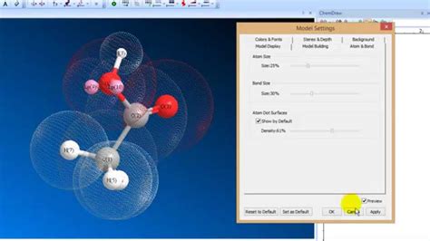 Chem3D tutorial 9 Displaying Lone Electron Pairs and Solid Spheres the ...