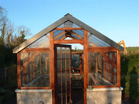 Timber frame Greenhouse w recycled windows | Recycled windows ...