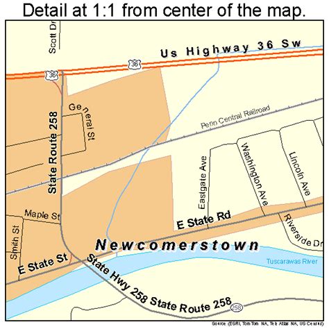 Newcomerstown Ohio Street Map 3954432