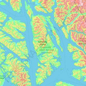 Admiralty Island topographic map, elevation, terrain