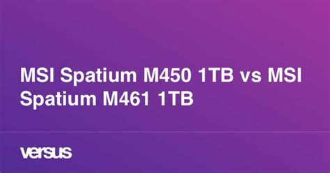 MSI Spatium M450 1TB vs MSI Spatium M461 1TB: What is the difference?