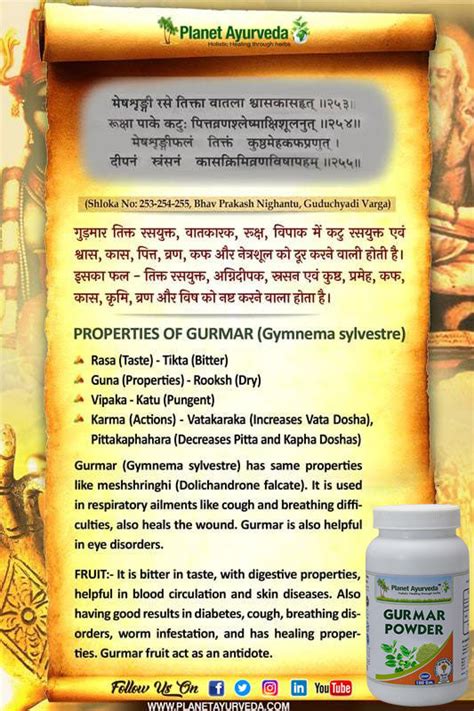 Planet Ayurveda Gurmar Powder - Usage, Dosage and Benefits