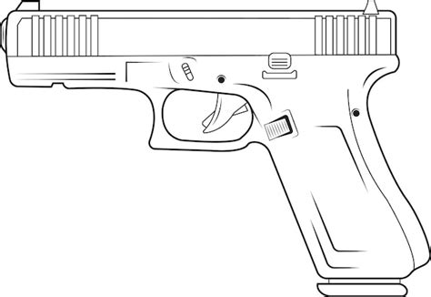 Premium Vector | Glock17 Pistol Line Art