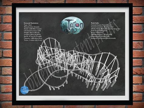 Taron Roller Coaster Drawing, Phantasialand Roller Coaster, Taron ...