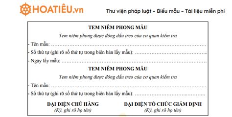 Mẫu tem niêm phong