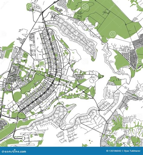 Map of the City of Brasilia, Capital of Brazil Stock Illustration ...