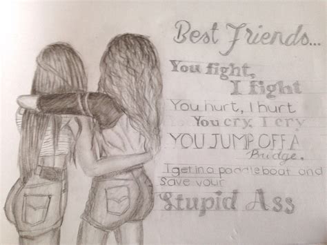 Best Friend Sketches at PaintingValley.com | Explore collection of Best ...