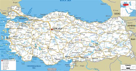 Road Map of Turkey - Ezilon Maps