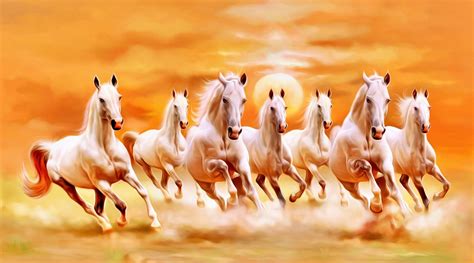 026 Horse Painting Big Size HD Running Horses Vastu Painting ...