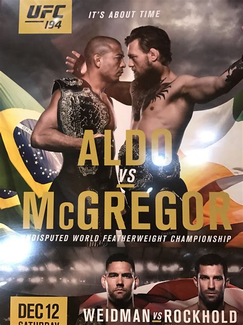 UFC 194 poster Conor McGregor vs. Aldo, Weidman vs. Rockhold